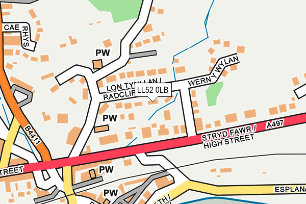 LL52 0LB map - OS OpenMap – Local (Ordnance Survey)