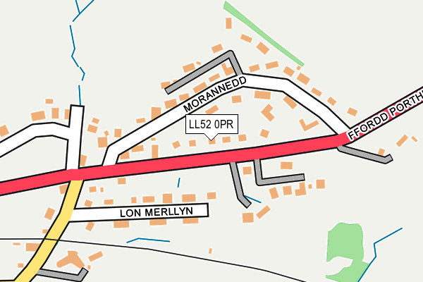 LL52 0PR map - OS OpenMap – Local (Ordnance Survey)
