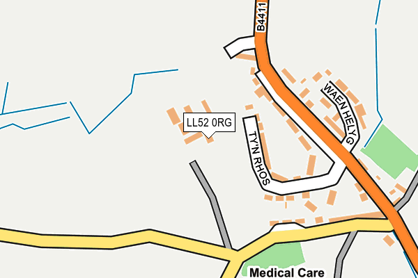 LL52 0RG map - OS OpenMap – Local (Ordnance Survey)
