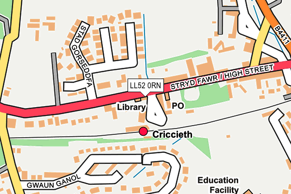 LL52 0RN map - OS OpenMap – Local (Ordnance Survey)