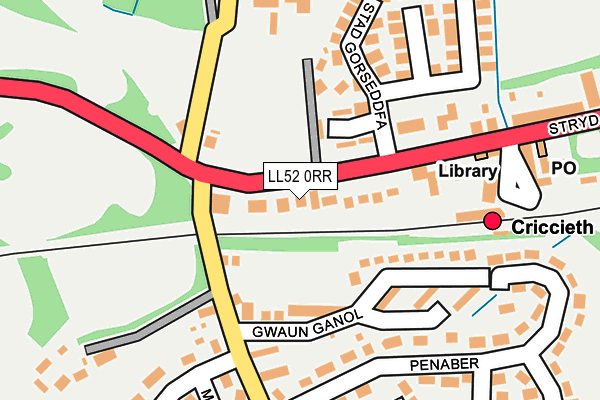 LL52 0RR map - OS OpenMap – Local (Ordnance Survey)