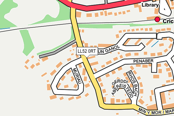 LL52 0RT map - OS OpenMap – Local (Ordnance Survey)
