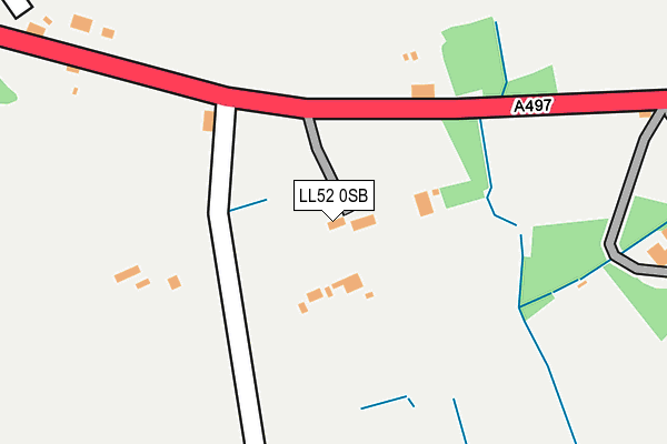 LL52 0SB map - OS OpenMap – Local (Ordnance Survey)