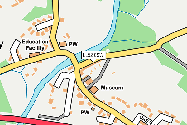 LL52 0SW map - OS OpenMap – Local (Ordnance Survey)