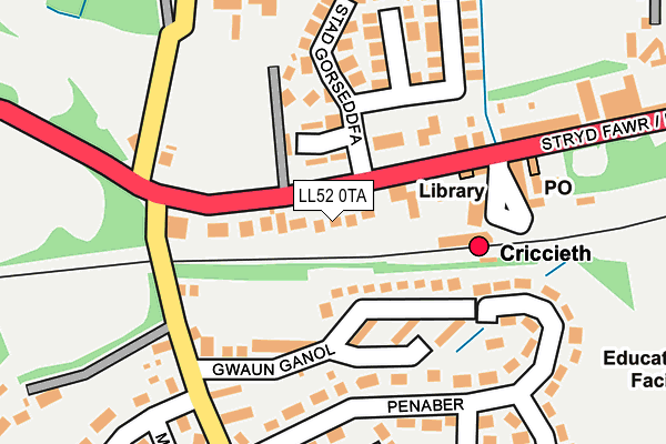 LL52 0TA map - OS OpenMap – Local (Ordnance Survey)