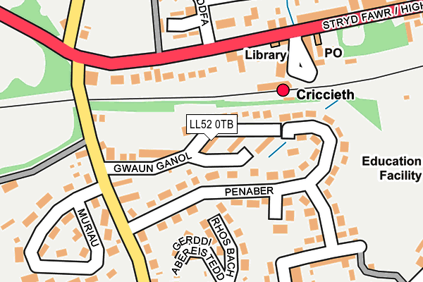 LL52 0TB map - OS OpenMap – Local (Ordnance Survey)