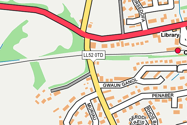 LL52 0TD map - OS OpenMap – Local (Ordnance Survey)