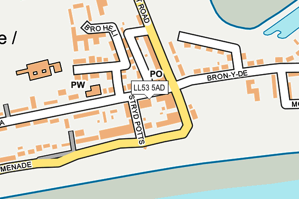 LL53 5AD map - OS OpenMap – Local (Ordnance Survey)