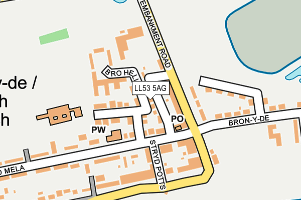 LL53 5AG map - OS OpenMap – Local (Ordnance Survey)