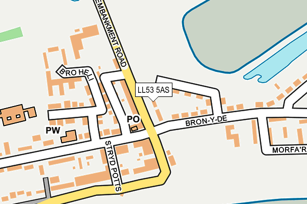 LL53 5AS map - OS OpenMap – Local (Ordnance Survey)
