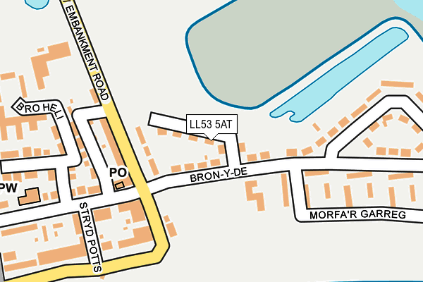 LL53 5AT map - OS OpenMap – Local (Ordnance Survey)