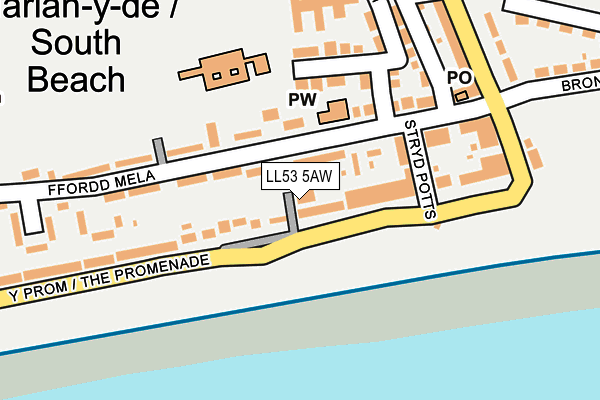 LL53 5AW map - OS OpenMap – Local (Ordnance Survey)