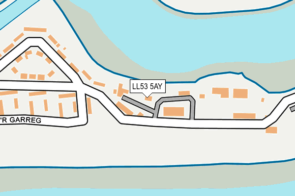 LL53 5AY map - OS OpenMap – Local (Ordnance Survey)