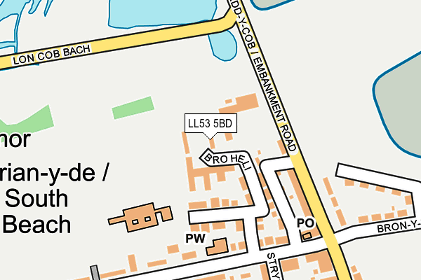 LL53 5BD map - OS OpenMap – Local (Ordnance Survey)
