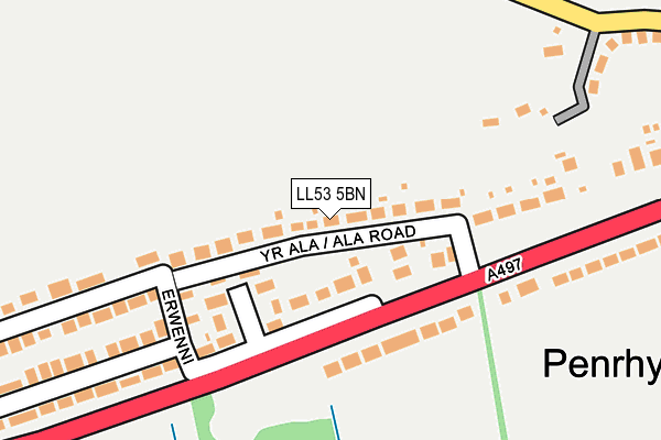 LL53 5BN map - OS OpenMap – Local (Ordnance Survey)