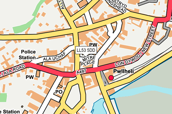 LL53 5DD map - OS OpenMap – Local (Ordnance Survey)