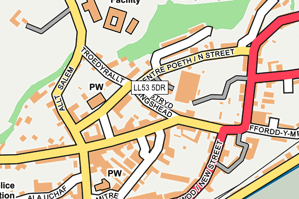 LL53 5DR map - OS OpenMap – Local (Ordnance Survey)