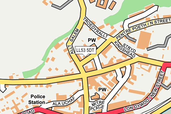 LL53 5DT map - OS OpenMap – Local (Ordnance Survey)