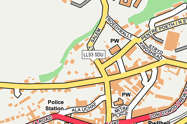 LL53 5DU map - OS OpenMap – Local (Ordnance Survey)