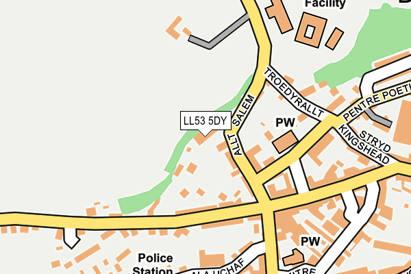 LL53 5DY map - OS OpenMap – Local (Ordnance Survey)