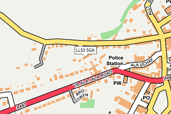 LL53 5GA map - OS OpenMap – Local (Ordnance Survey)