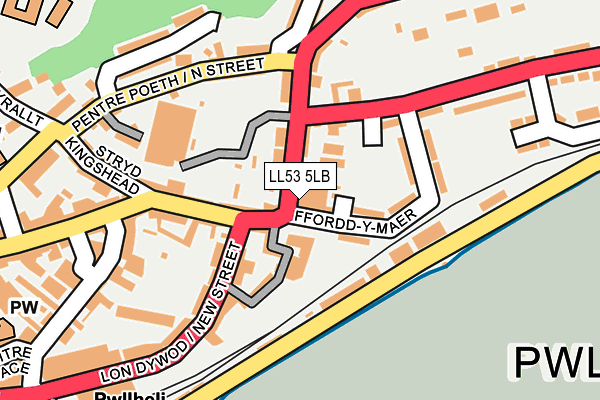 LL53 5LB map - OS OpenMap – Local (Ordnance Survey)