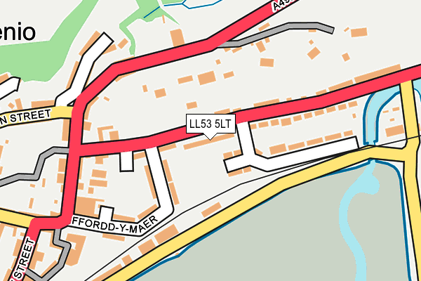 LL53 5LT map - OS OpenMap – Local (Ordnance Survey)