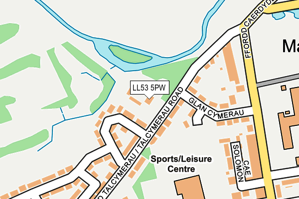 LL53 5PW map - OS OpenMap – Local (Ordnance Survey)