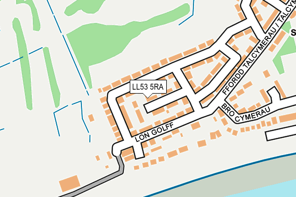LL53 5RA map - OS OpenMap – Local (Ordnance Survey)
