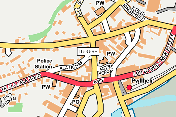 LL53 5RE map - OS OpenMap – Local (Ordnance Survey)