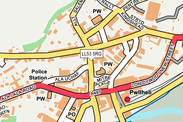 LL53 5RG map - OS OpenMap – Local (Ordnance Survey)