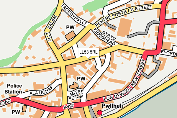LL53 5RL map - OS OpenMap – Local (Ordnance Survey)