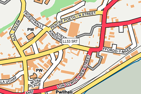 LL53 5RT map - OS OpenMap – Local (Ordnance Survey)