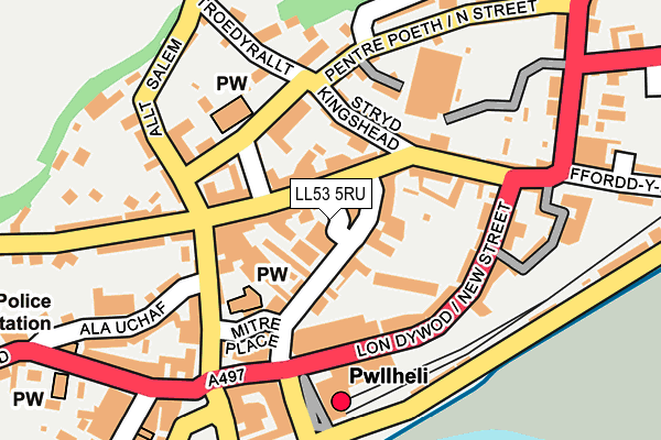 LL53 5RU map - OS OpenMap – Local (Ordnance Survey)