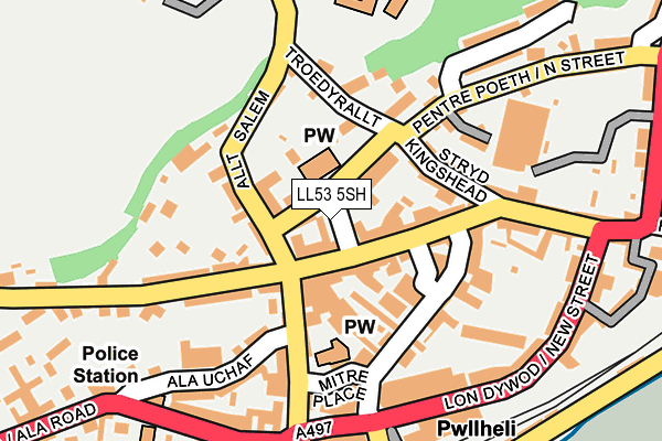 LL53 5SH map - OS OpenMap – Local (Ordnance Survey)