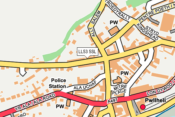 LL53 5SL map - OS OpenMap – Local (Ordnance Survey)