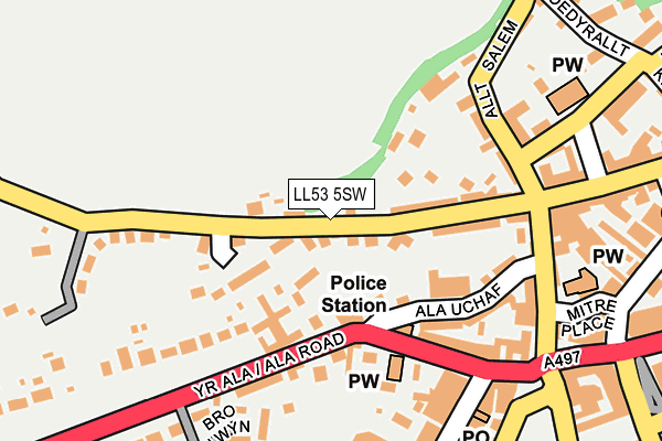 LL53 5SW map - OS OpenMap – Local (Ordnance Survey)