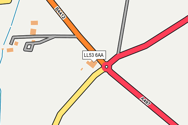 LL53 6AA map - OS OpenMap – Local (Ordnance Survey)