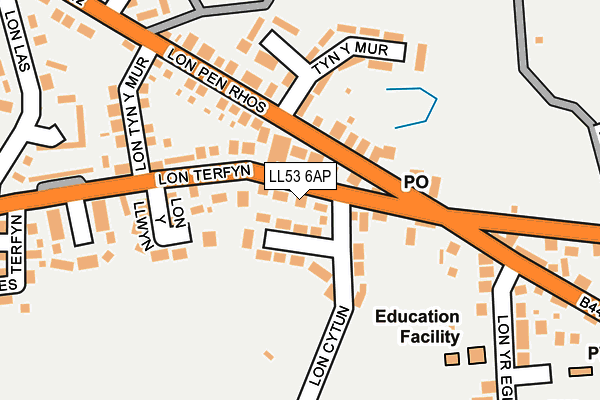 LL53 6AP map - OS OpenMap – Local (Ordnance Survey)