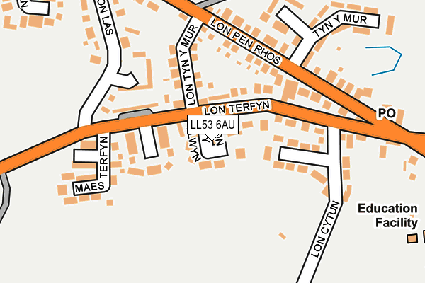 LL53 6AU map - OS OpenMap – Local (Ordnance Survey)