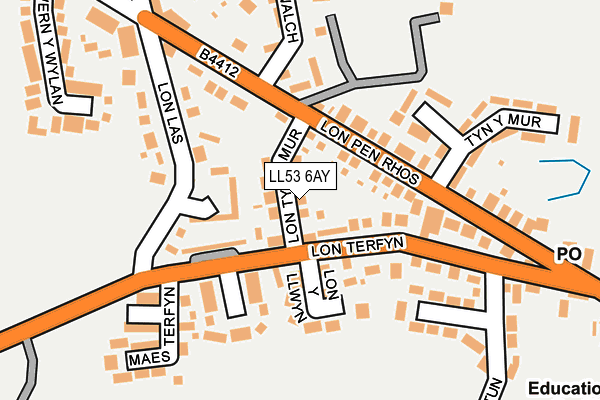 LL53 6AY map - OS OpenMap – Local (Ordnance Survey)
