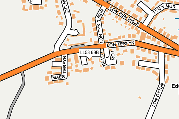 LL53 6BB map - OS OpenMap – Local (Ordnance Survey)
