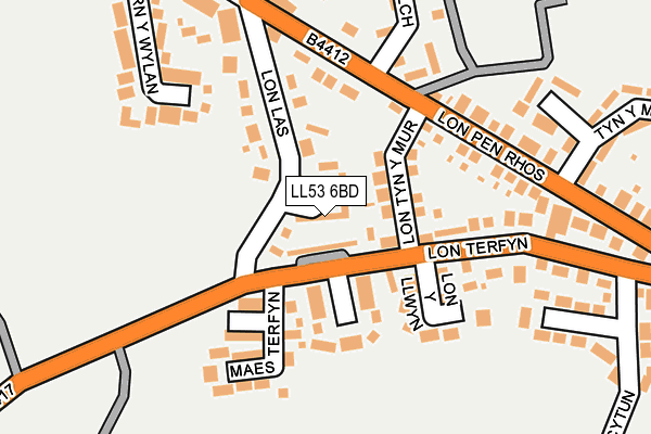 LL53 6BD map - OS OpenMap – Local (Ordnance Survey)