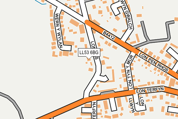 LL53 6BG map - OS OpenMap – Local (Ordnance Survey)