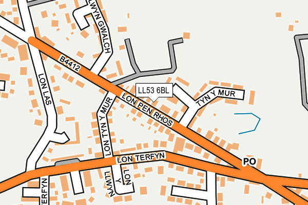 LL53 6BL map - OS OpenMap – Local (Ordnance Survey)