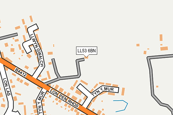 LL53 6BN map - OS OpenMap – Local (Ordnance Survey)