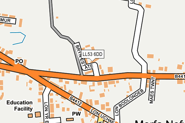 LL53 6DD map - OS OpenMap – Local (Ordnance Survey)