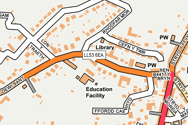 LL53 6EA map - OS OpenMap – Local (Ordnance Survey)