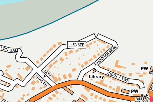 LL53 6EB map - OS OpenMap – Local (Ordnance Survey)