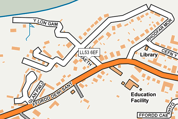 LL53 6EF map - OS OpenMap – Local (Ordnance Survey)